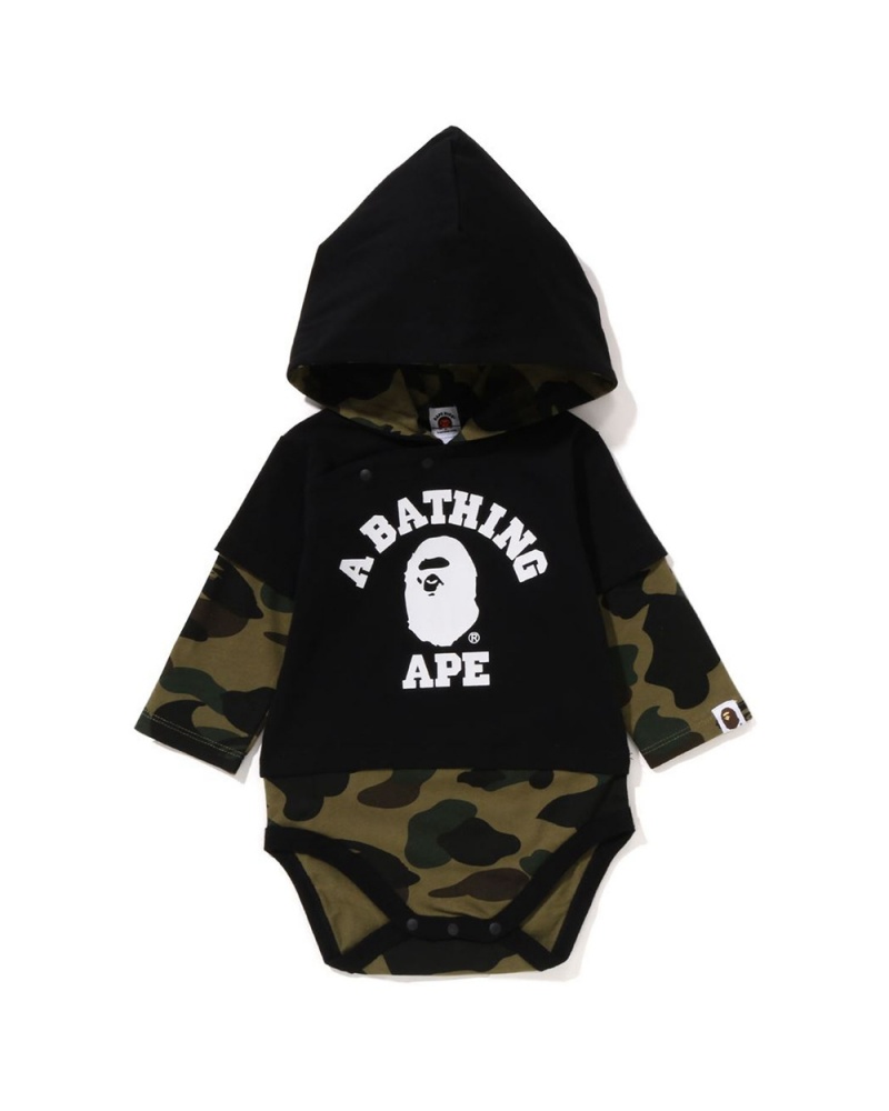 Combinaison Bape Babies 1st College Layered Hoodie Noir Enfant | WWB-33334338